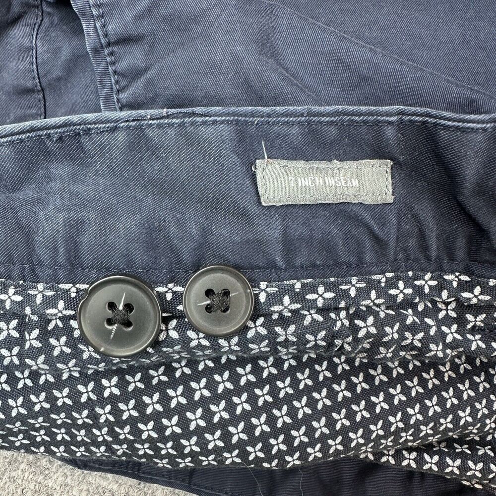 Bonobos Washed Chino Shorts Men 30 7" Inseam Navy Buttoned Rear Pockets - Picture 8 of 10